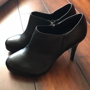 skinny heel ankle bootie